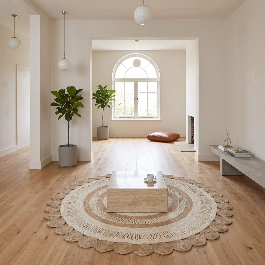 Mandala Floor rug 100 % jute
