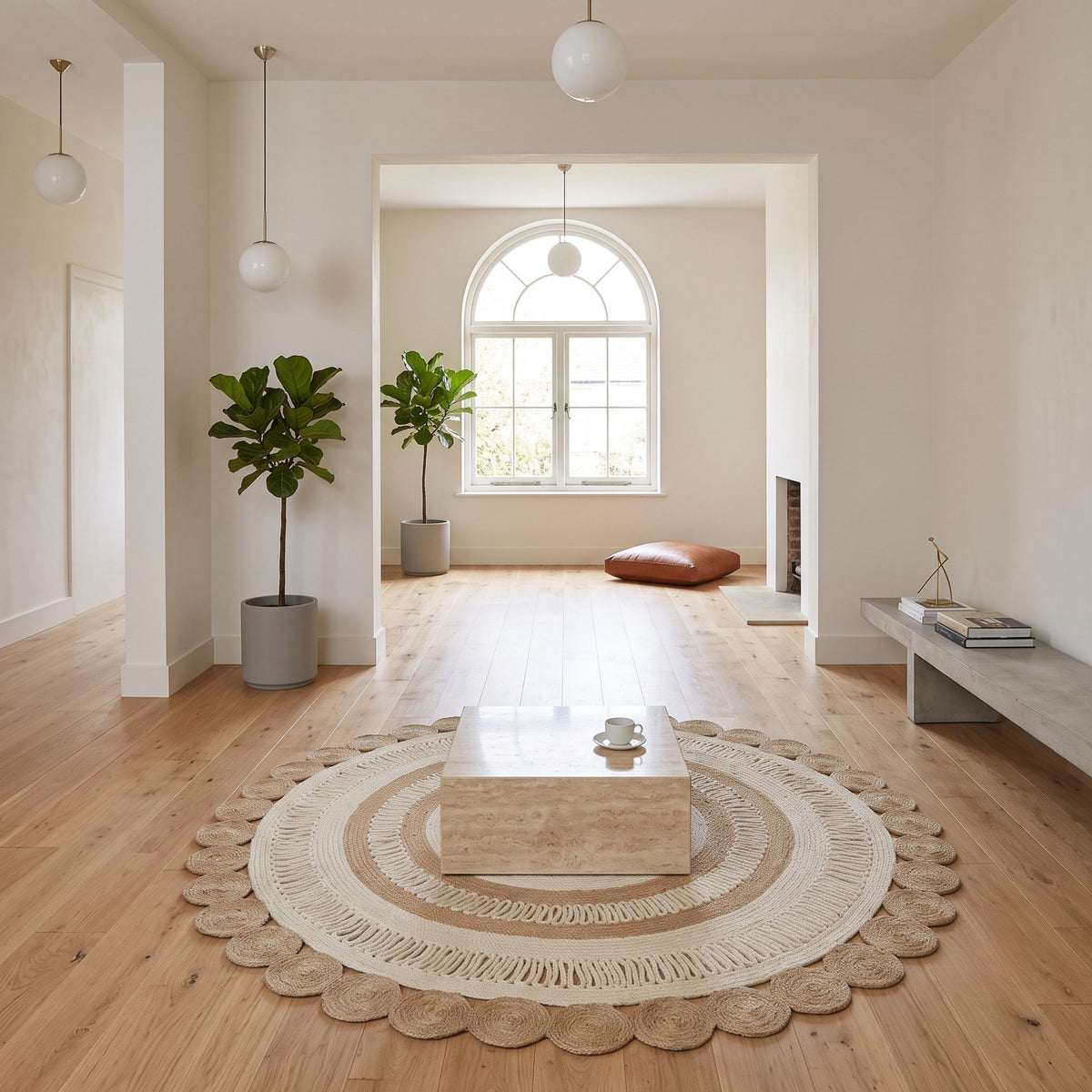 Mandala Floor rug 100 % jute